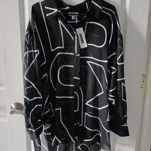 1x DKNY Sheer Button Down
